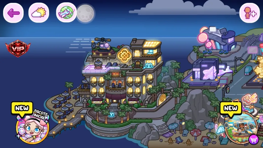Avatar World ® — hotel a noite com suite iluminada