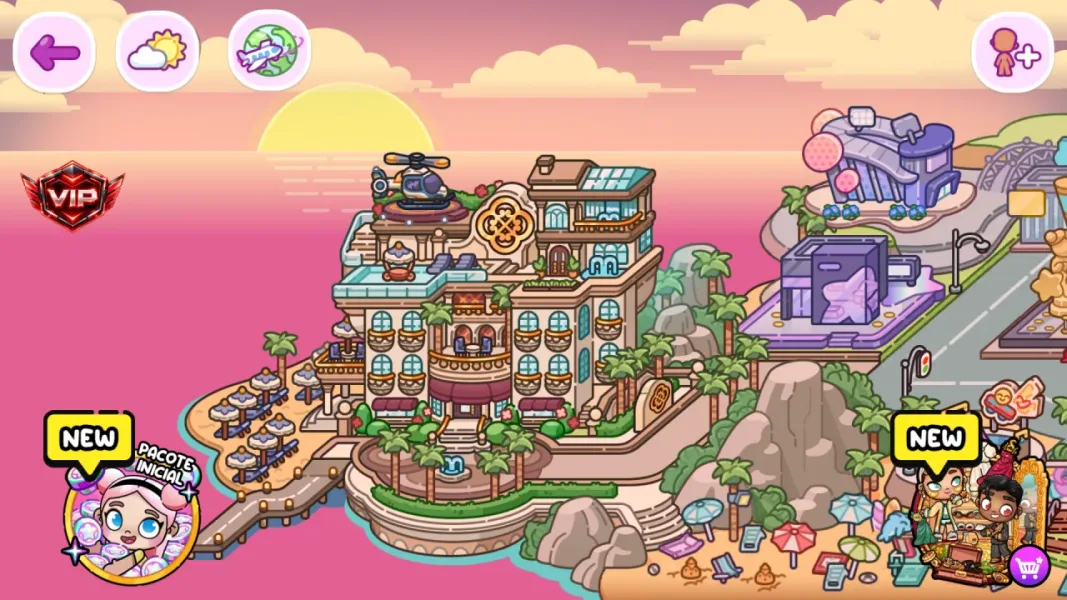 Avatar World ® — hotel com helicoptero e suite desbloqueados