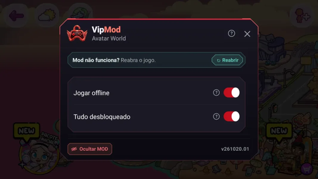 Avatar World ® — menu mod