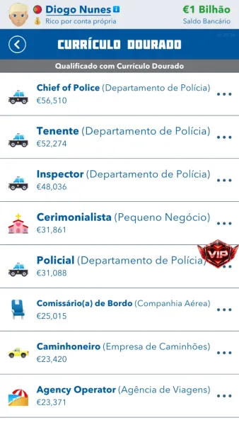 BitLife - Simulador de Vida — curriculo dourado chefe de policia