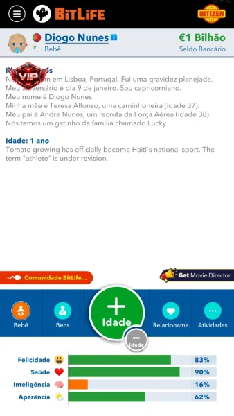 BitLife - Simulador de Vida — saldo bancario de 1 bilhao