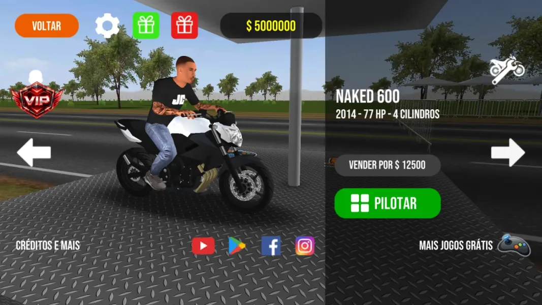 Moto Wheelie 3D — garagem com 5 milhoes e naked 600 liberada