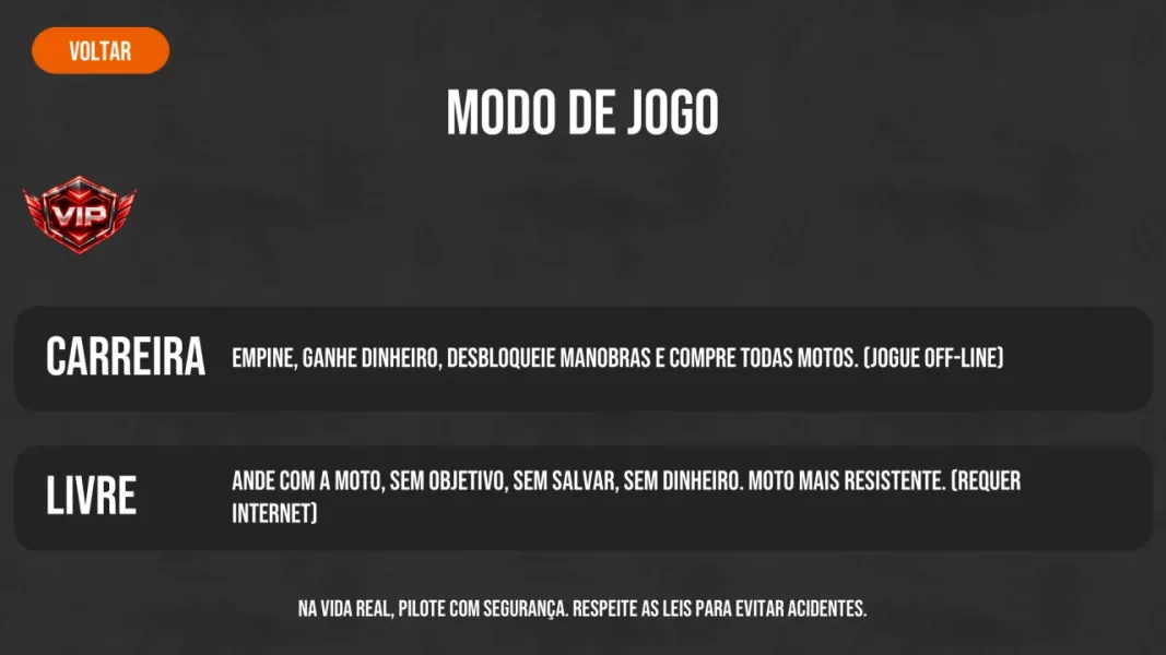 Moto Wheelie 3D — modo carreira ou livre