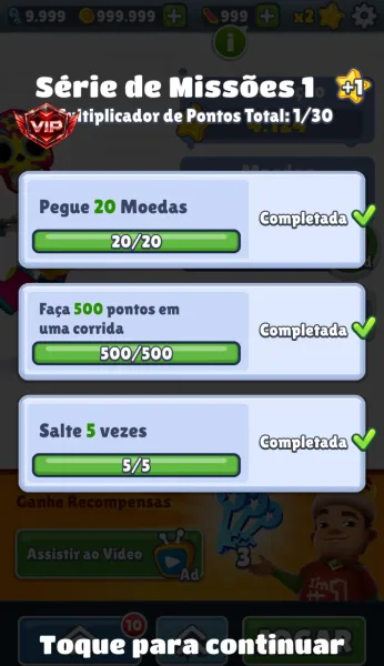 Subway Surfers — serie de missoes completada