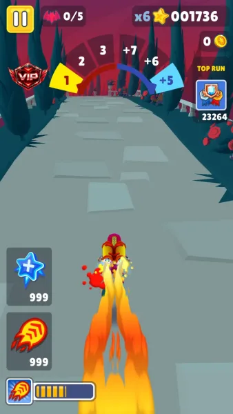 Subway Surfers — vantagem de mochila foguete no comeco da corrida